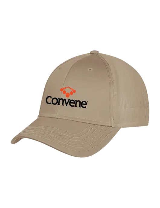 Khaki Mesh Trucker Cap Snap Back w/Convene Logo