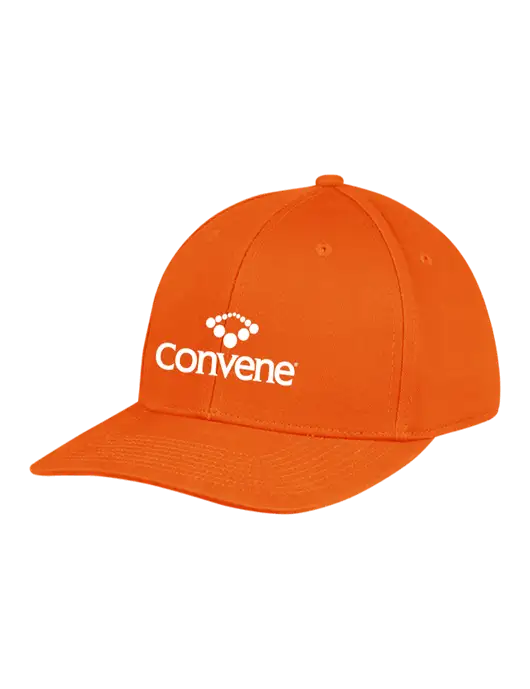 Premium Modern Structured Twill Orange Snapback Cap w/Convene Logo