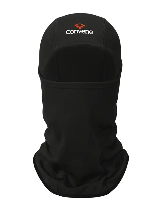 Black CornerStone Smooth Fleece Face Mask w/Convene Logo
