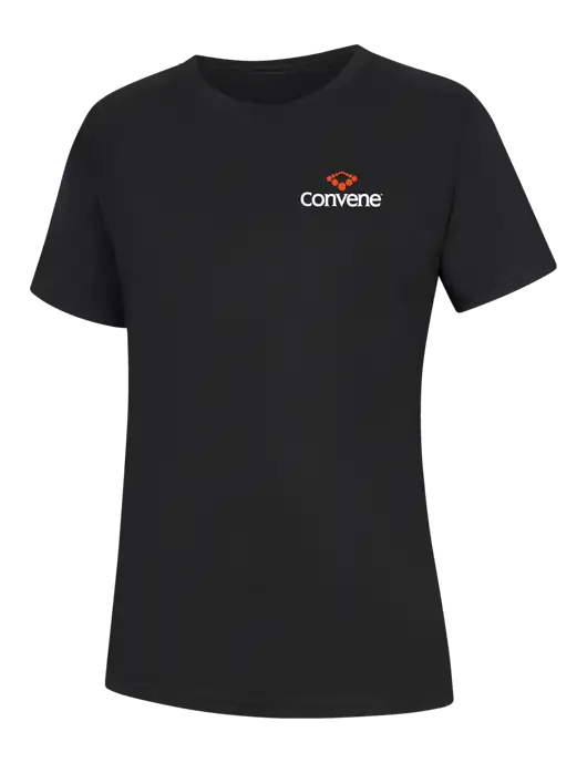 Womens Black Core Blend Tee w/Convene Logo
