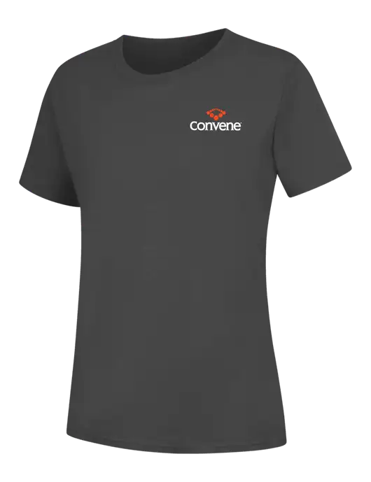Womens Charcoal Core Blend Tee w/Convene Logo