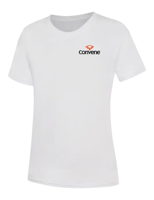 Womens White Core Blend Tee w/Convene Logo