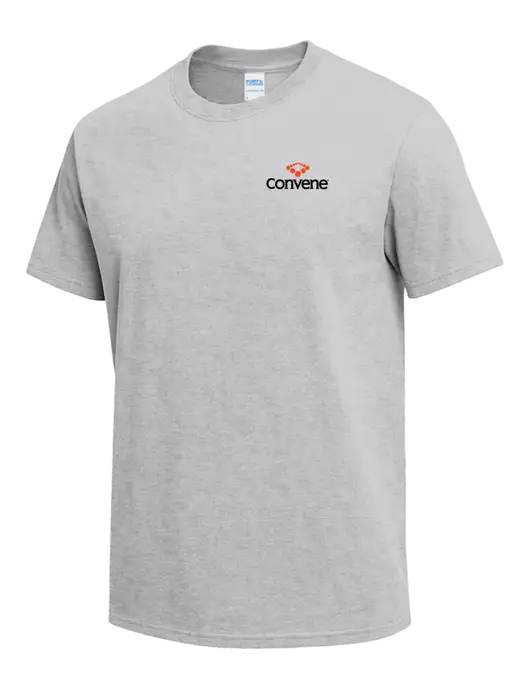Light Grey Heather Heavyweight 6.1 oz T-Shirt w/Convene Logo