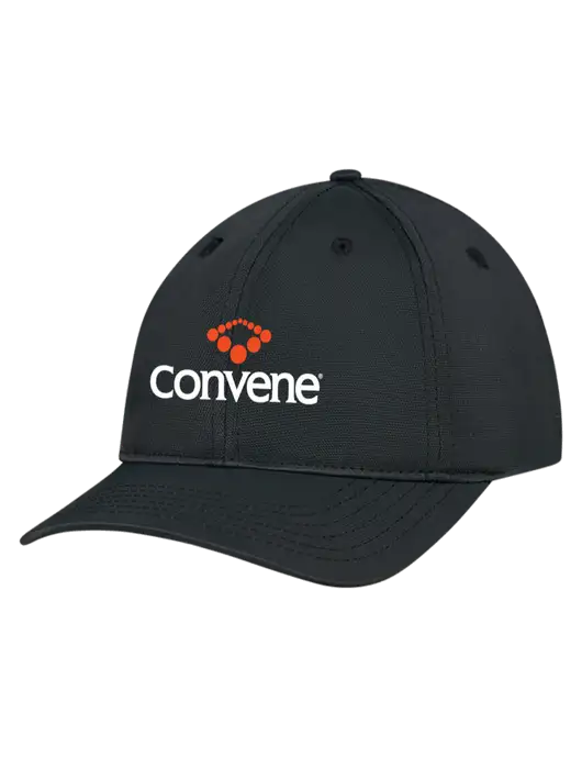 Black Nylon Twill Performance Cap w/Convene Logo
