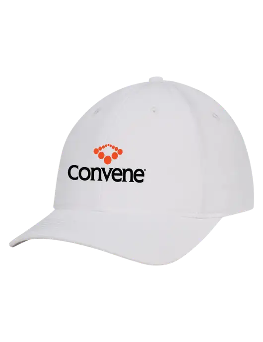 White Nylon Twill Performance Cap w/Convene Logo