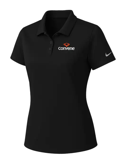 Nike Womens Black Dry Essential Solid Polo w/Convene Logo