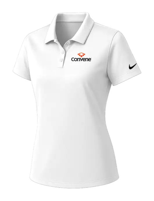 Nike Womens White Dry Essential Solid Polo w/Convene Logo
