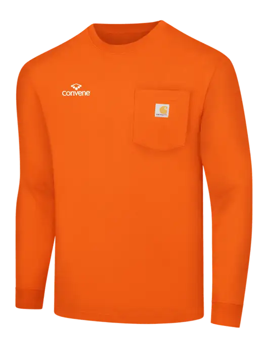 Carhartt Orange Workwear Pocket Long Sleeve T-Shirt w/Convene Logo