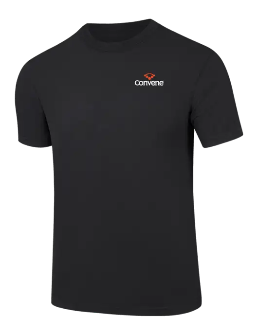 Comfort Colors 6.1 oz Black Heavyweight Ring Spun T-Shirt w/Convene Logo