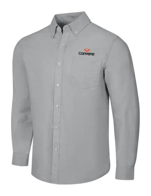 Light Grey SuperPro Oxford Shirt w/Convene Logo