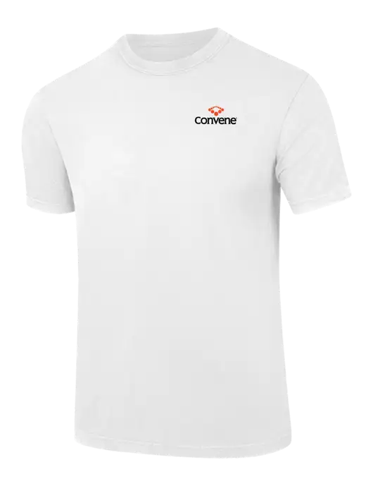 Comfort Colors 6.1 oz White Heavyweight Ring Spun T-Shirt w/Convene Logo