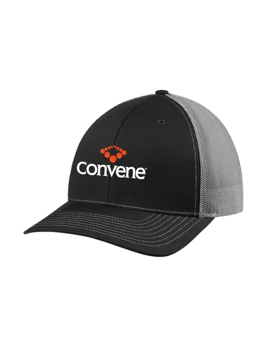 Richardson Adjustable Snapback Original 112 Trucker Cap Black w/Charcoal Mesh w/Convene Logo