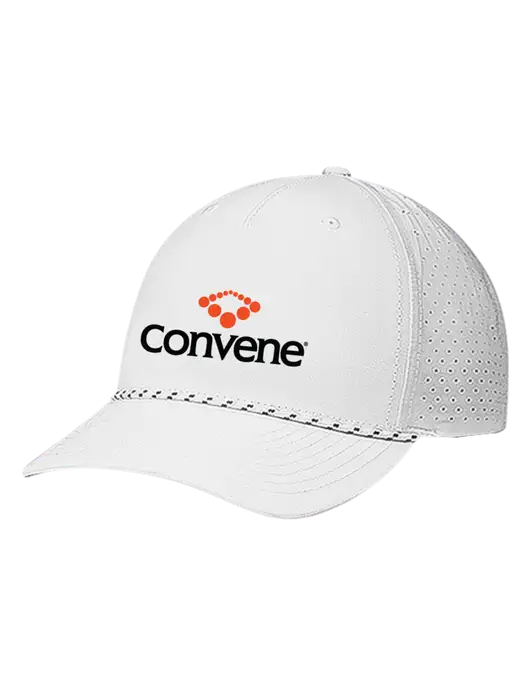 Richardson Laser Perf Performance White/White-Black Rope Cap w/Convene Logo