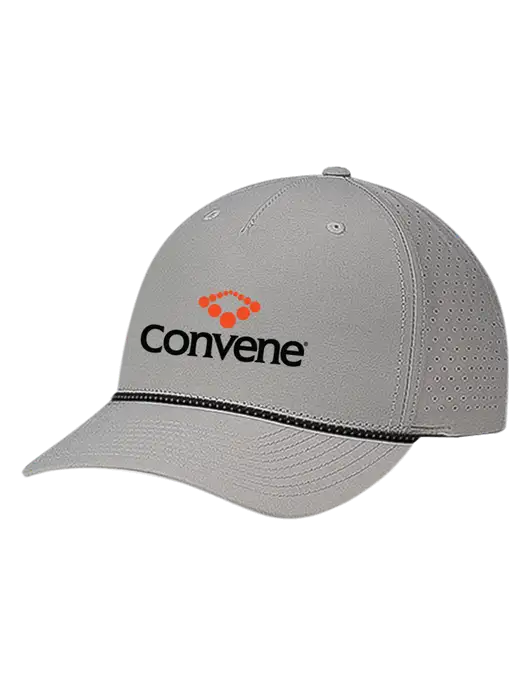 Richardson Laser Perf Performance Light Grey/Black-Grey Rope Cap w/Convene Logo