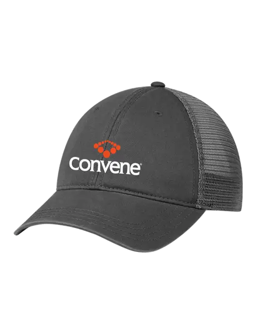 Richardson 111 Garment Washed Trucker Cap Charcoal w/Charcoal Mesh w/Convene Logo