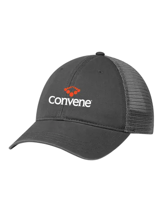 Richardson 111 Garment Washed Trucker Cap Charcoal w/Charcoal Mesh w/Convene Logo