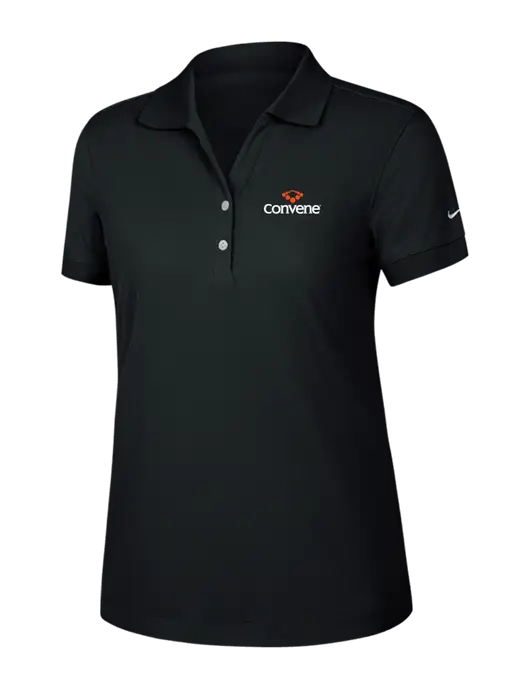 Nike Womens Dri-FIT Classic Black Polo w/Convene Logo