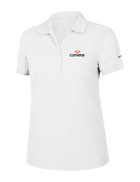 Nike Womens Dri-FIT Classic White Polo w/Convene Logo