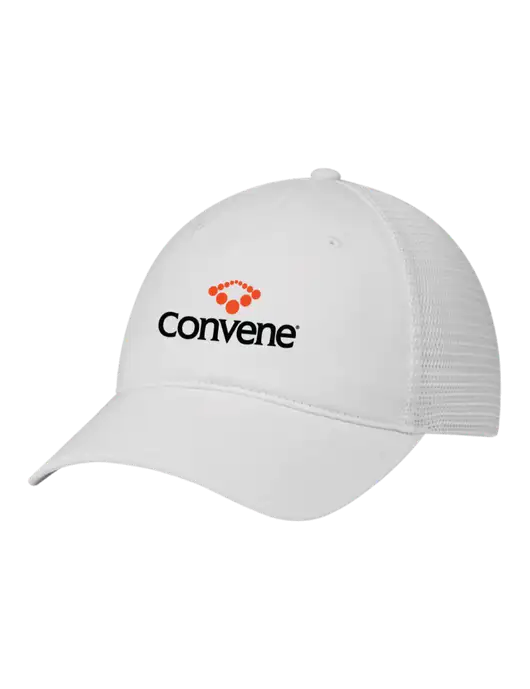 Richardson 111 Garment Washed Trucker Cap White w/White Mesh w/Convene Logo
