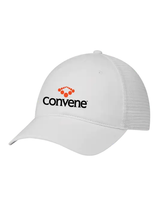 Richardson 111 Garment Washed Trucker Cap White w/White Mesh w/Convene Logo