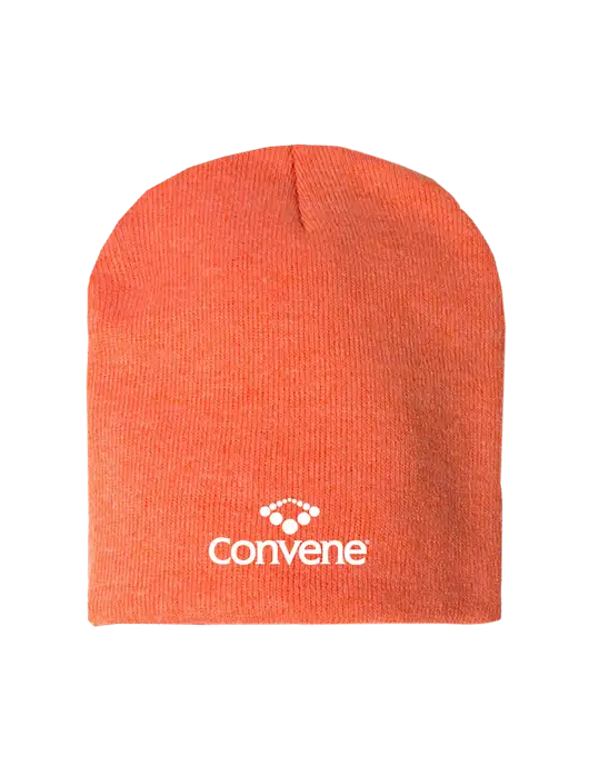 Orange Heather Element Knit Beanie w/Convene Logo
