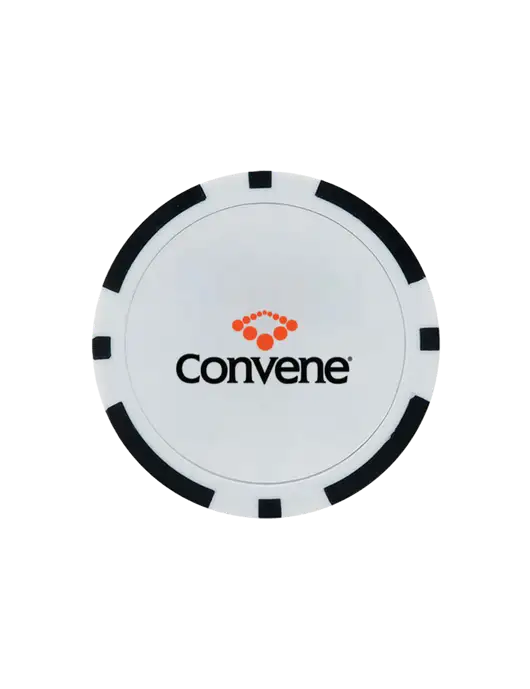 Black Poker Chip Ball Marker w/Convene Logo