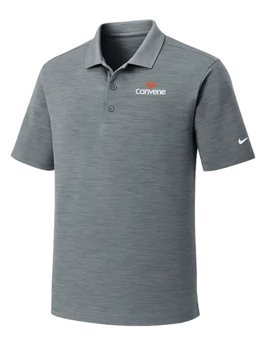 Nike Dri-FIT Medium Grey Striated Polo w/Convene Logo