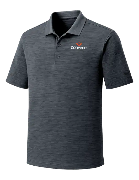 Nike Dri-FIT Dark Grey Striated Polo w/Convene Logo