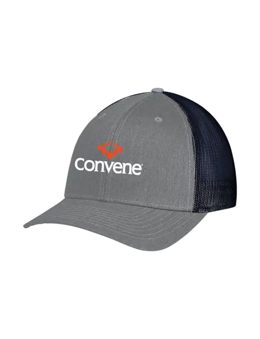 Richardson Adjustable Snapback Original 112 Trucker Cap Heather Grey w/Navy Mesh w/Convene Logo