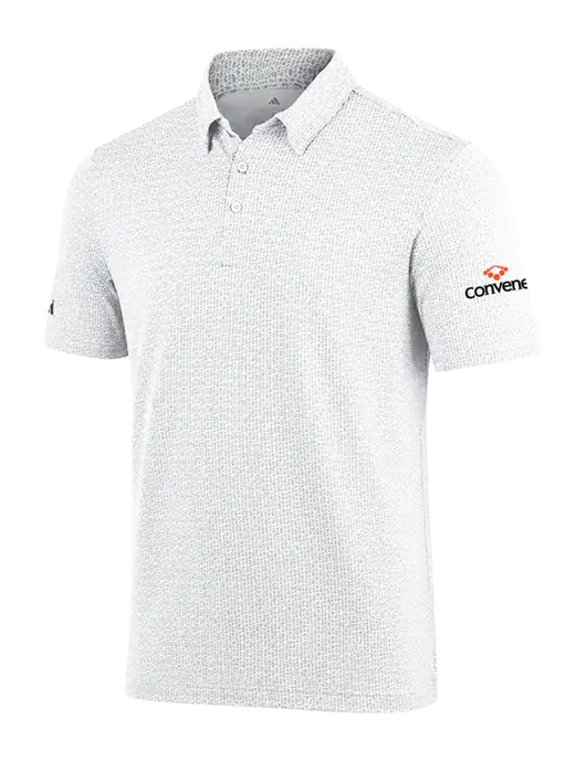 Adidas White Printed Blend Polo w/Convene Logo