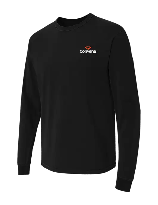 Comfort Colors Garment-Dyed Black Heavyweight Long Sleeve T-Shirt w/Convene Logo