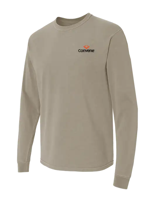 Comfort Colors Garment-Dyed Light Taupe Heavyweight Long Sleeve T-Shirt w/Convene Logo