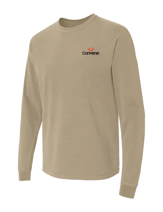Comfort Colors Garment-Dyed Tan Heavyweight Long Sleeve T-Shirt w/Convene Logo