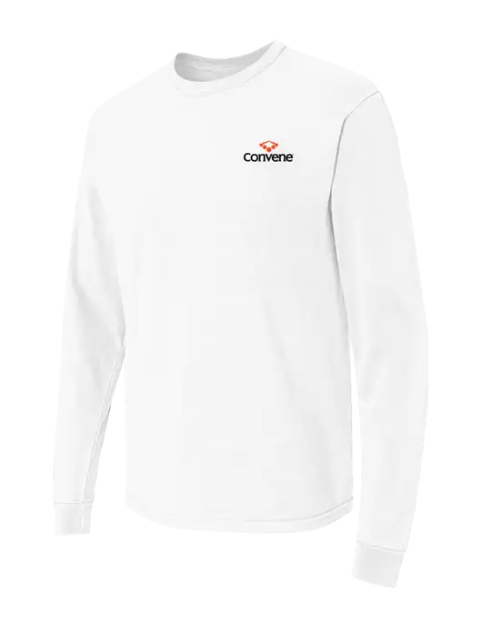 Comfort Colors Garment-Dyed White Heavyweight Long Sleeve T-Shirt w/Convene Logo