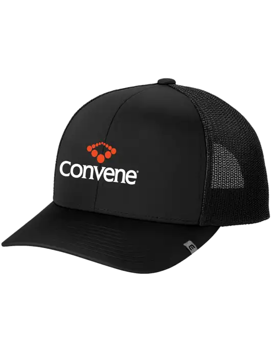 TravisMathew Black Cruz Trucker Cap w/Convene Logo