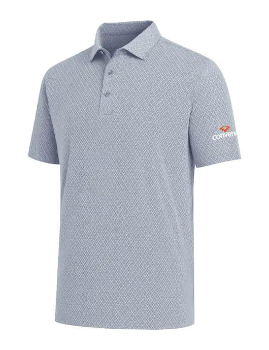 Callaway All-Over Stitched Medium Grey Chev Polo  w/Convene Logo