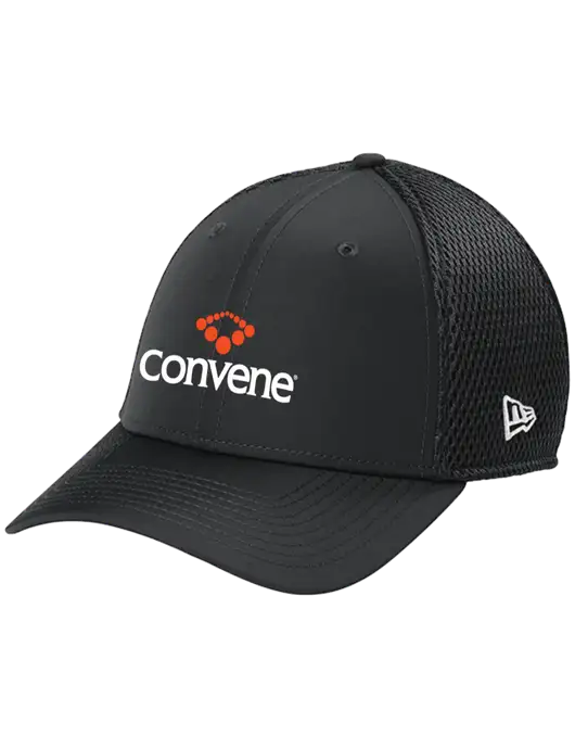 New Era 39THIRTY Performance Stretch Charcoal Grey Mesh Cap w/Convene Logo