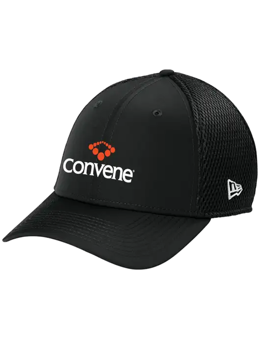 New Era 39THIRTY Performance Stretch Black Mesh Cap w/Convene Logo