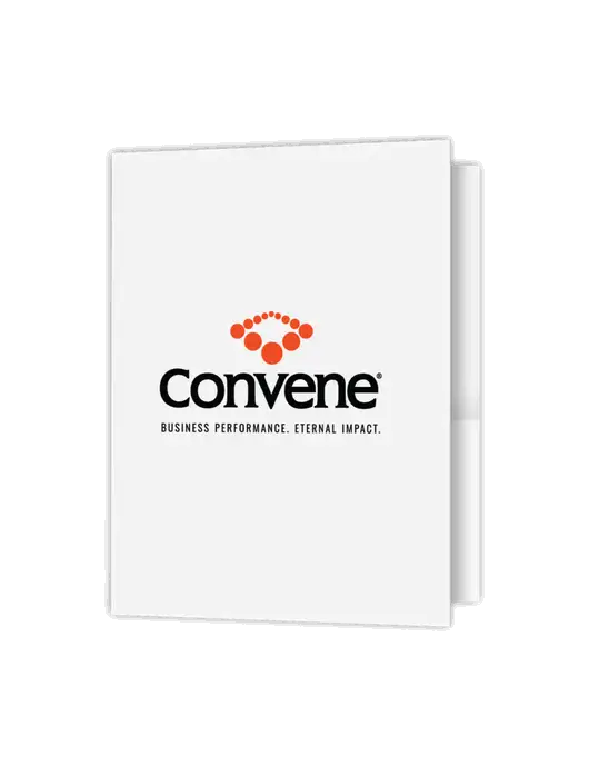 White Presentation Folder with Dual Pockets w/Convene Logo