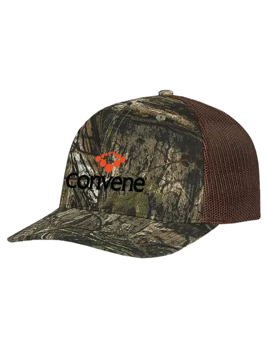 Mossy Oak Country DNA Camo/Brown Mesh Trucker Cap Snap Back w/Convene Logo
