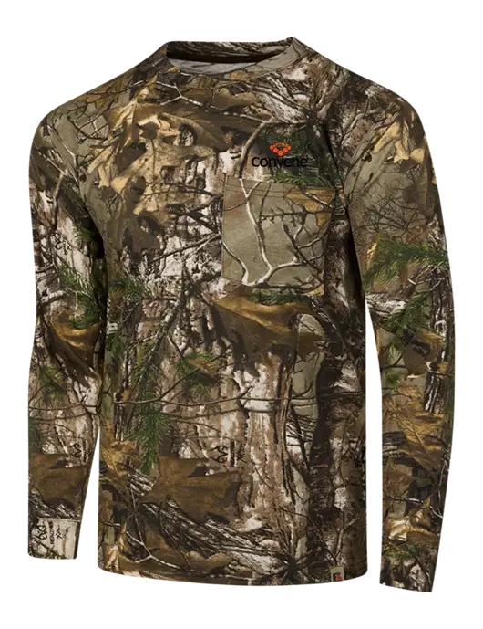 Russell Outdoors Realtree Edge Camo Long Sleeve Pocket T-Shirt w/Convene Logo