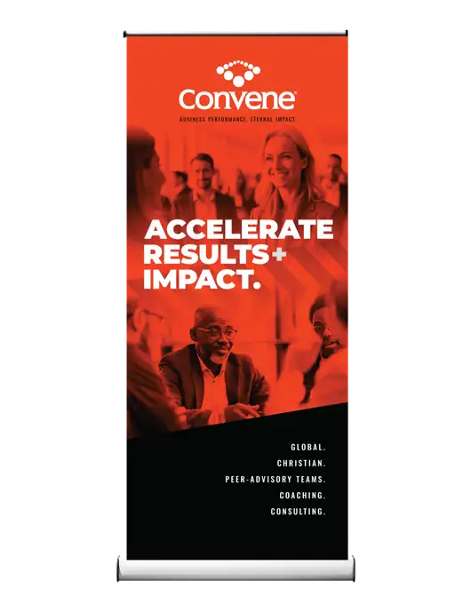 Convene Accelerate Results+ 33.5" x 80" Retractable Banner