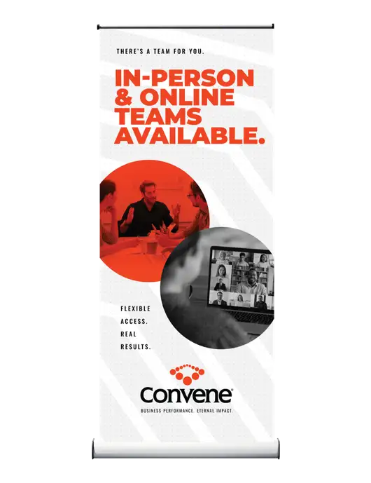 33.5" x 80" Standup Retractable Banner w/Convene Teams Available
