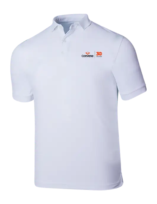 Callaway Ottoman Bright White Polo w/Convene 30 Years Logo