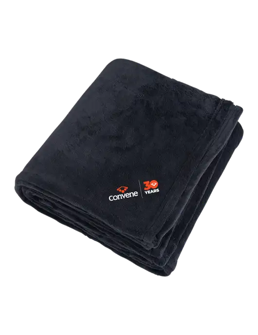 Mountain Lodge Black Blanket w/Convene 30 Years Logo