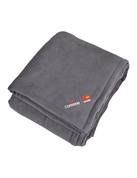 Mountain Lodge Hearth Grey Blanket  w/Convene 30 Years Logo
